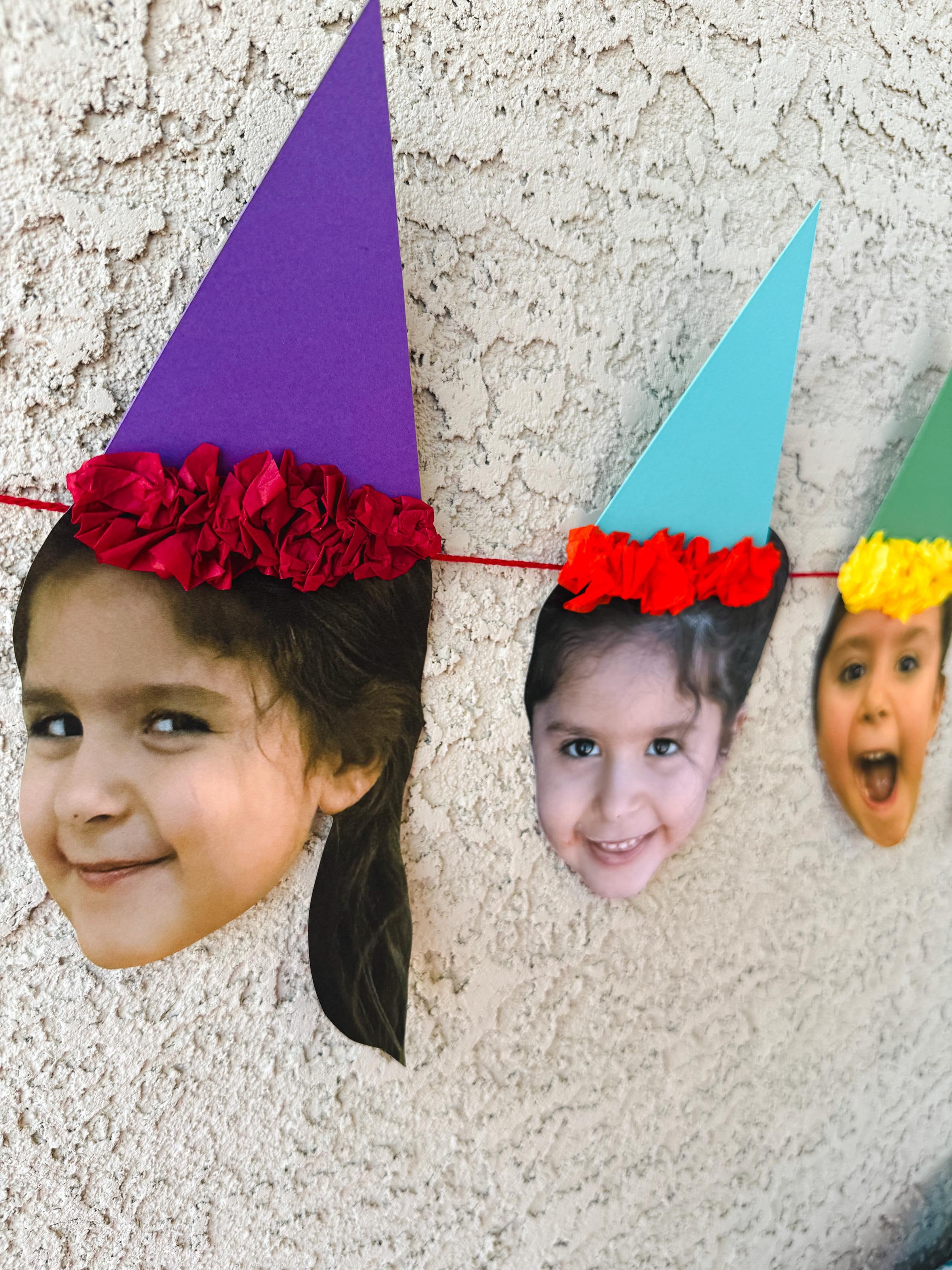 PRIMARY RAINBOW Custom Face Birthday Banner with Photos, 30th 40th 50th Birthday Party Decor, Personalized Party Banner, Adult Birthday Decoration Rainbow