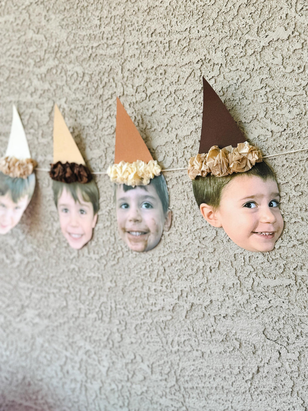 NEUTRALS Custom Face Birthday Banner with Photos, 30th 40th 50th Birthday Party Decor, Personalized Party Banner, Adult Birthday Decoration Brown Hat