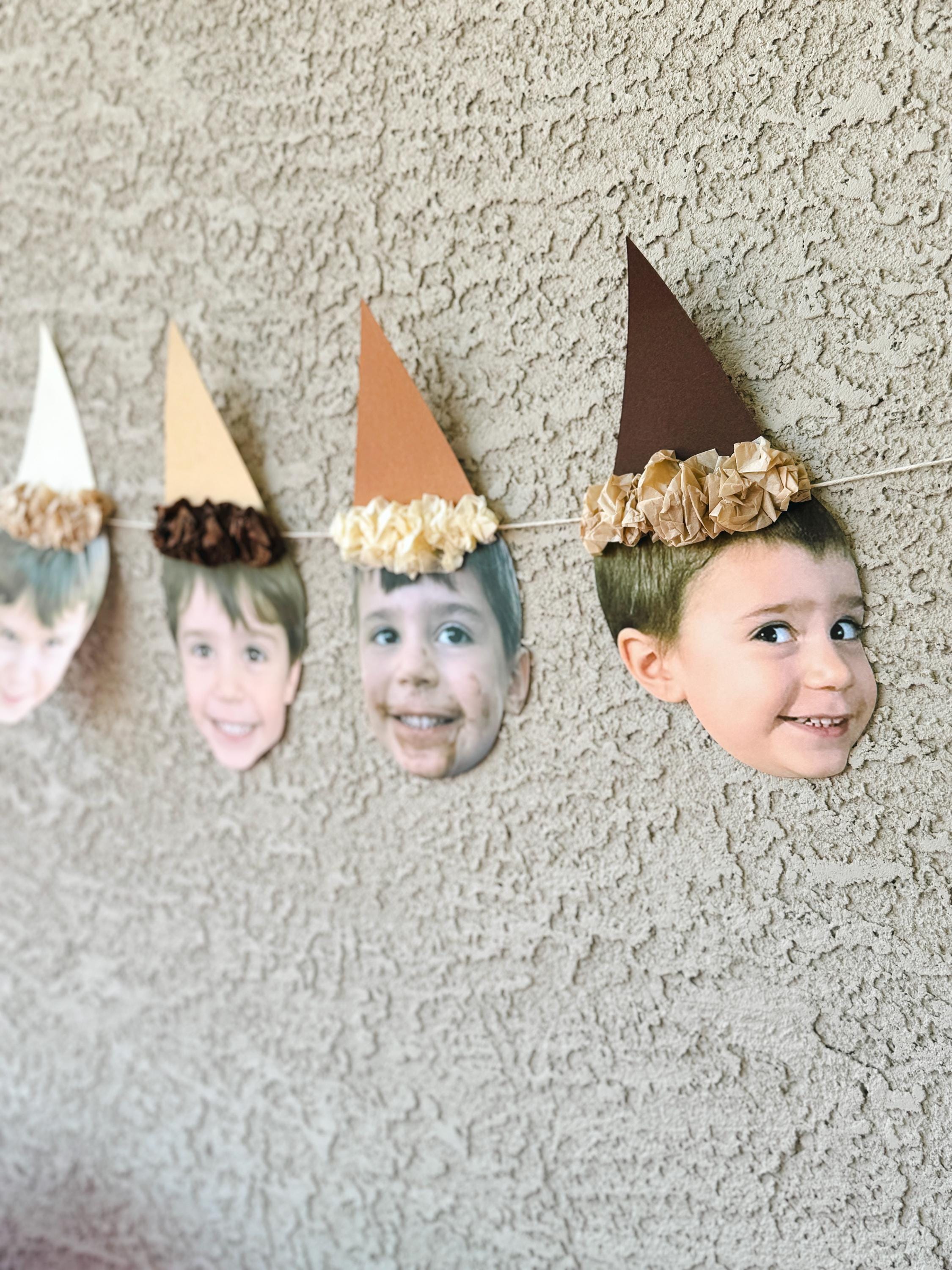 NEUTRALS Custom Face Birthday Banner with Photos, 30th 40th 50th Birthday Party Decor, Personalized Party Banner, Adult Birthday Decoration Brown Hat