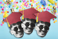 Graduation Banner 2026 with Faces, Custom Grad Cap Photo Banner, Class of 2026 Party Decor, Personalized Graduation Party Banner