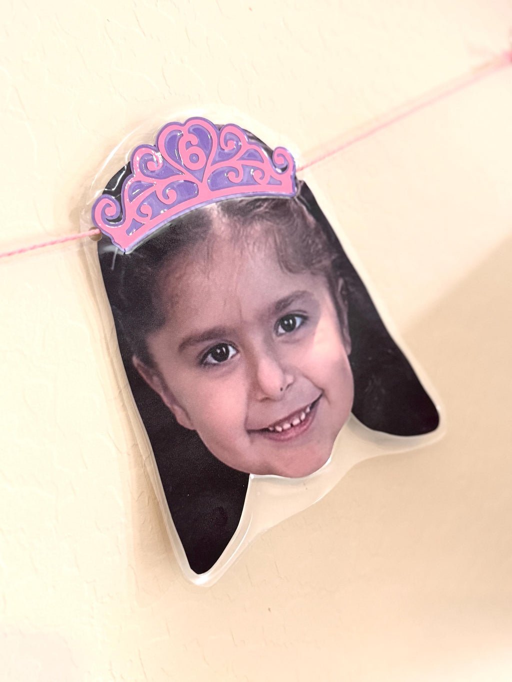 Custom Princess Face Banner: Laminated Birthday Party Garland