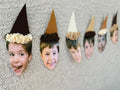 NEUTRALS Custom Face Birthday Banner with Photos, 30th 40th 50th Birthday Party Decor, Personalized Party Banner, Adult Birthday Decoration Brown Hat