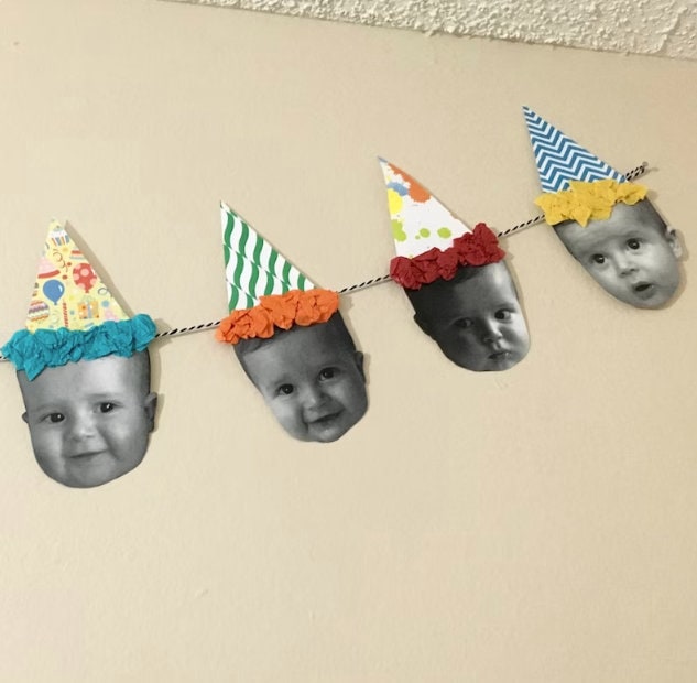 Custom Face Party Bundle with Banner Confetti Cupcake Toppers, Personalized Birthday Party Decor Set, Adult Birthday Decorations