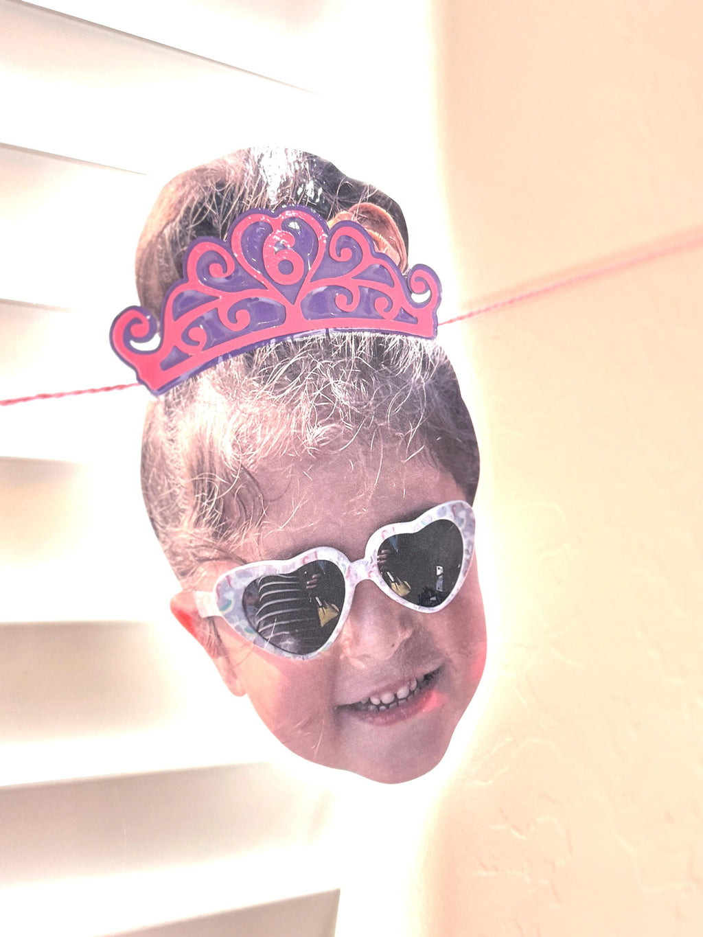 Custom Princess Face Banner: Laminated Birthday Party Garland