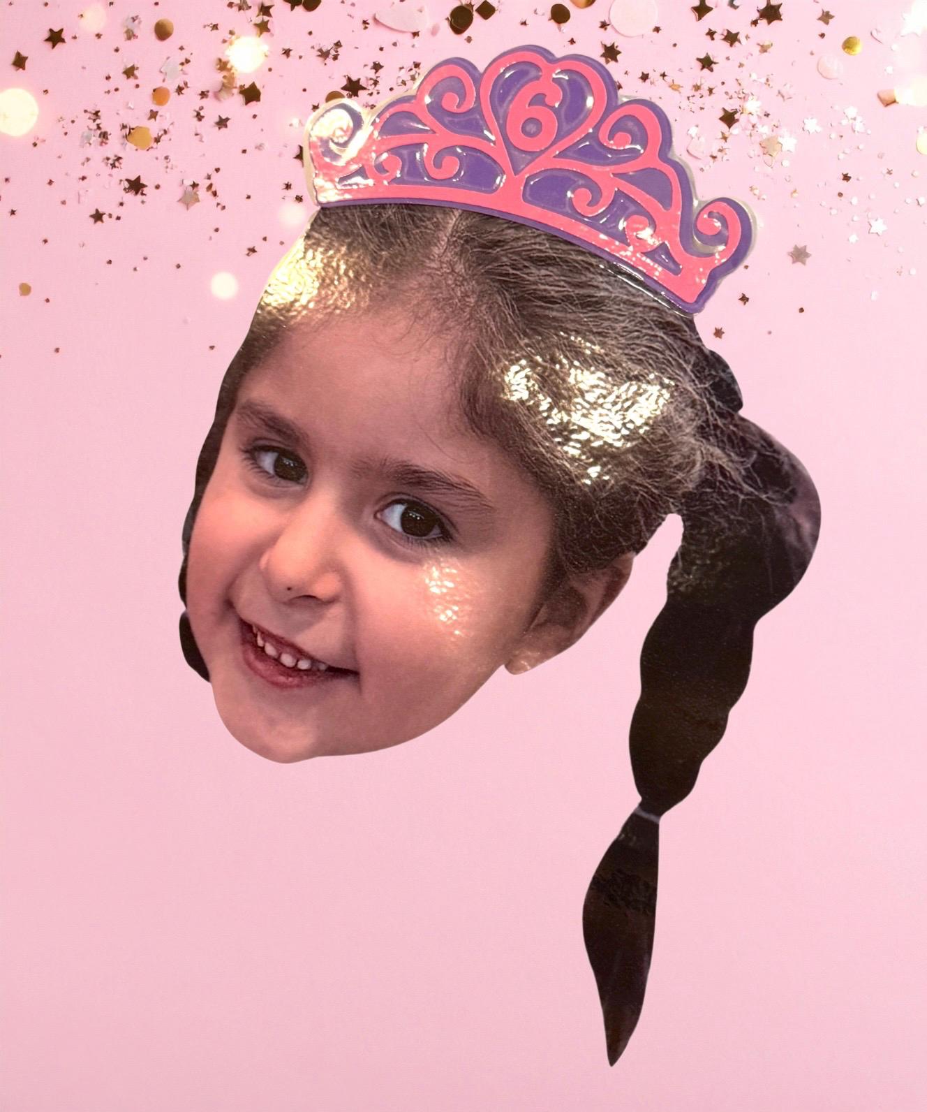 Custom Princess Face Banner: Laminated Birthday Party Garland