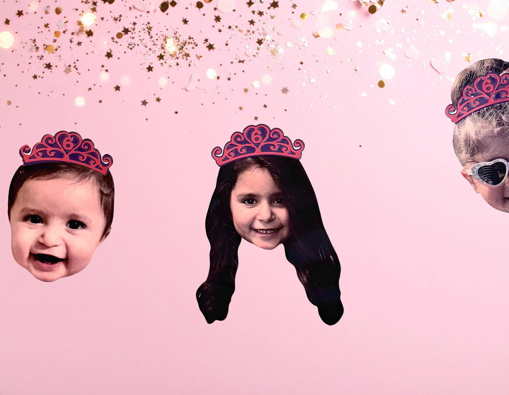 Custom Princess Face Banner: Laminated Birthday Party Garland